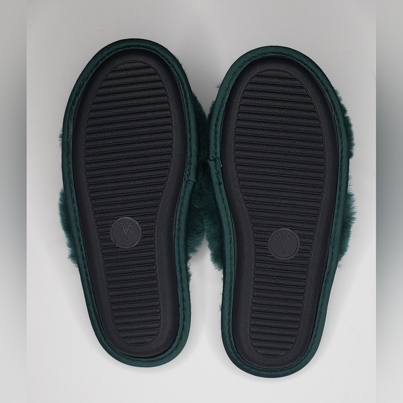 Victoria's Secret Open Toe Faux Fur Slippers NWOT - Picture 2 of 4
